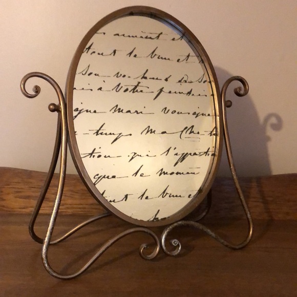Wrought Iron Tabletop Vanity Mirror French Country - Picture 2 of 10